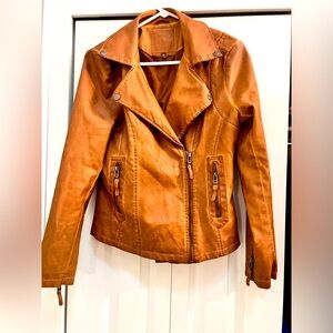 Max Studio Vegan leather moto jacket size M